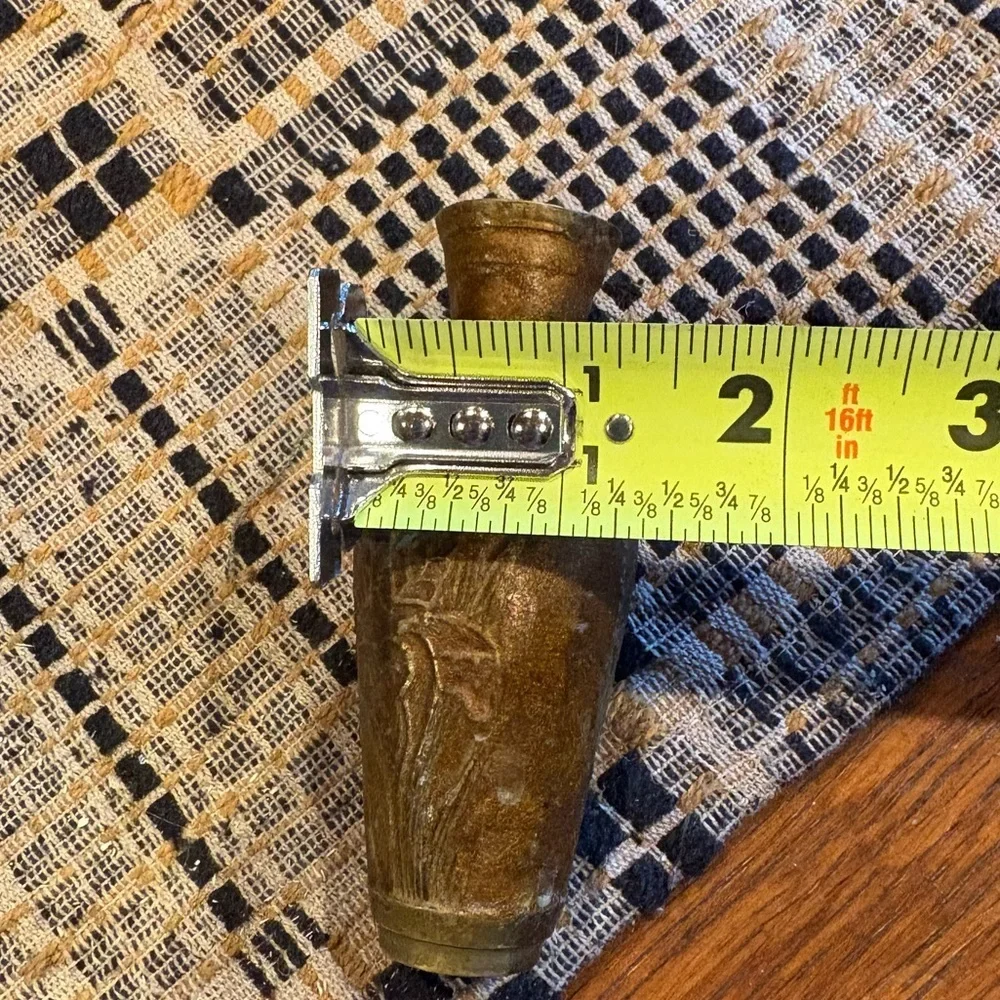 Brass Bud vase with etched flowers vintage